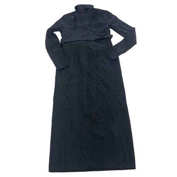 Toccin‎ x RTR Dress Womens Medium Black Knit Sweater Racer Midi Cutout Back - Picture 4 of 13